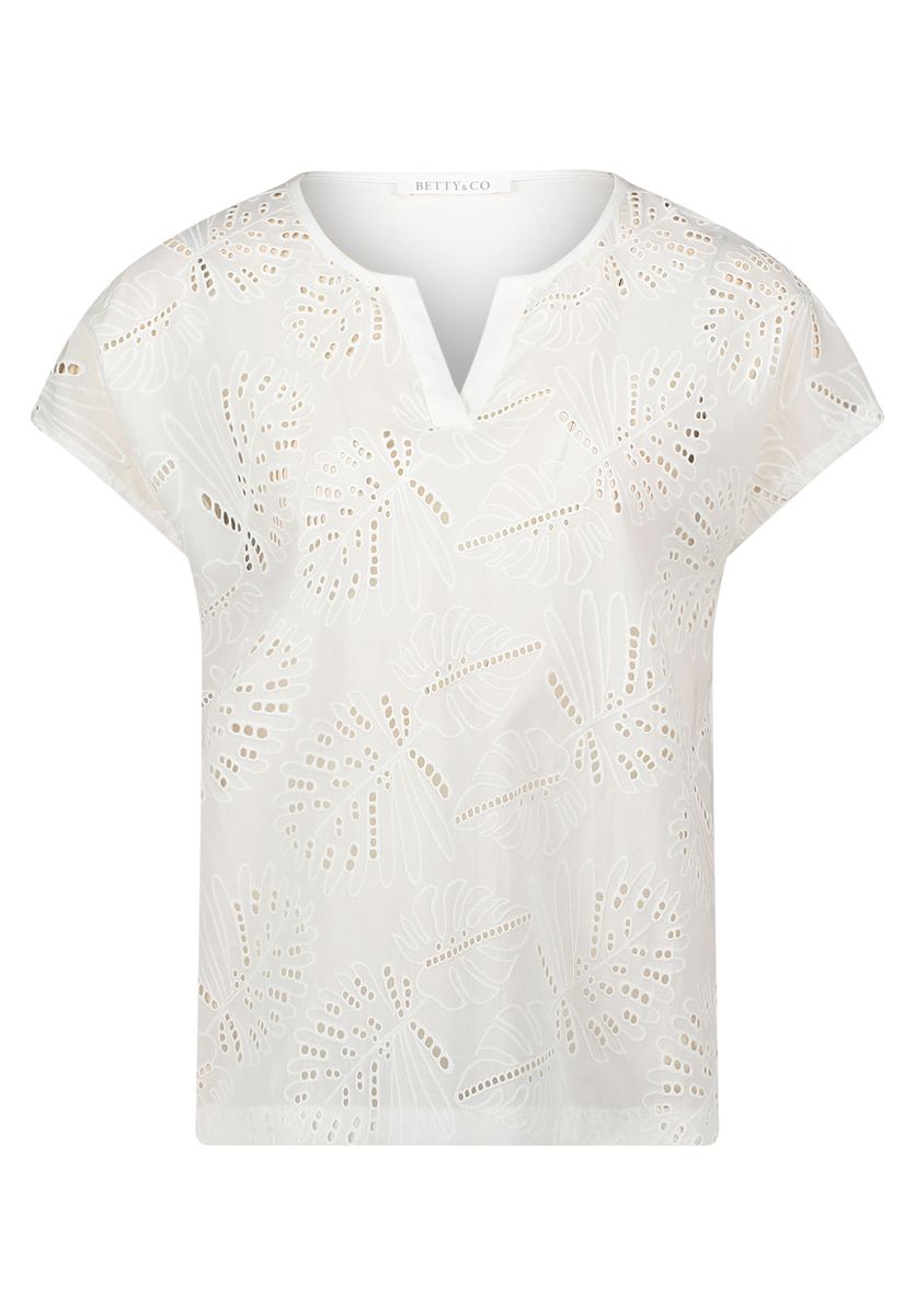 Top mit Eyelet-Monstera-Stickerei