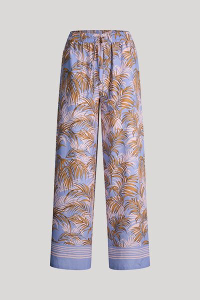 Weite Stoffhose mit Palmen-Print