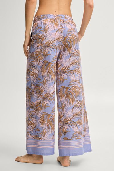 Weite Stoffhose mit Palmen-Print