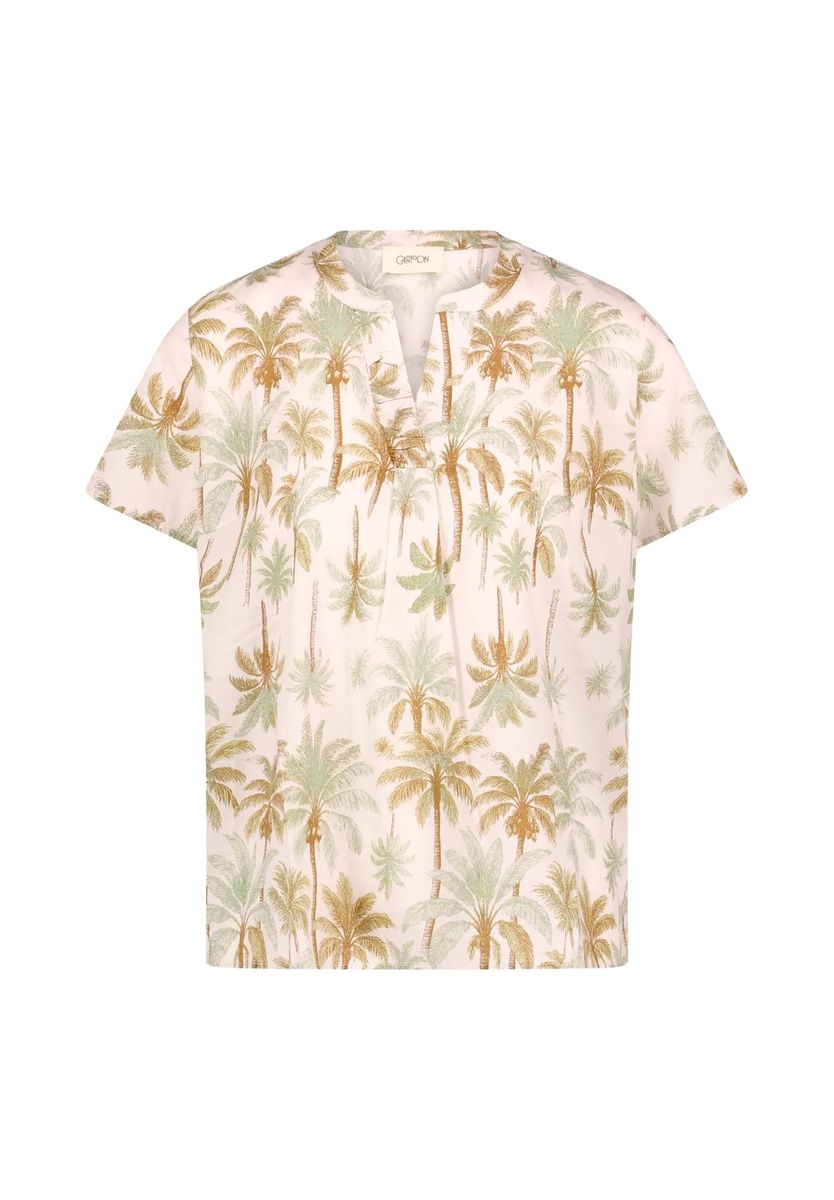 Lockere Sommerbluse mit Palmenmuster