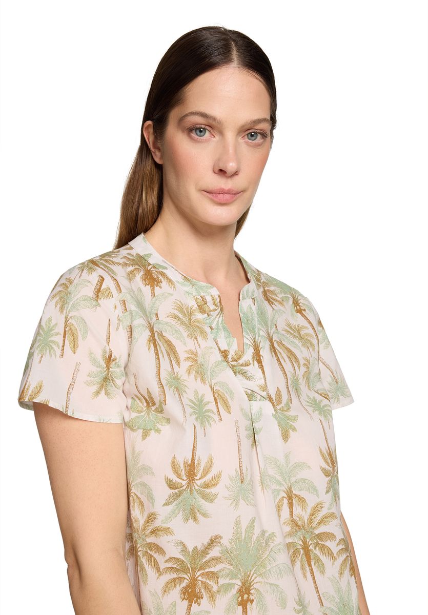 Lockere Sommerbluse mit Palmenmuster