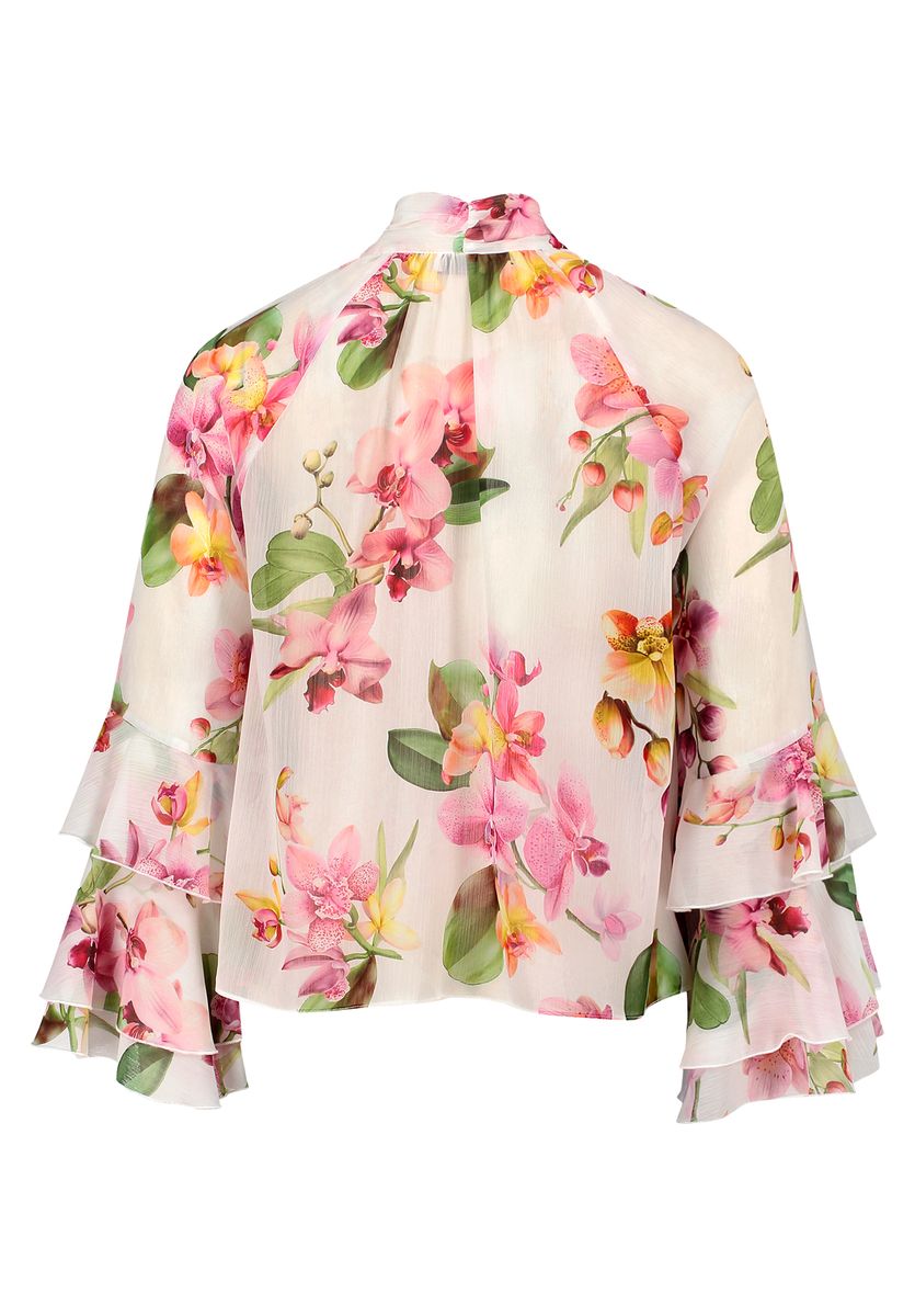 Florale Schluppenbluse aus Chiffon