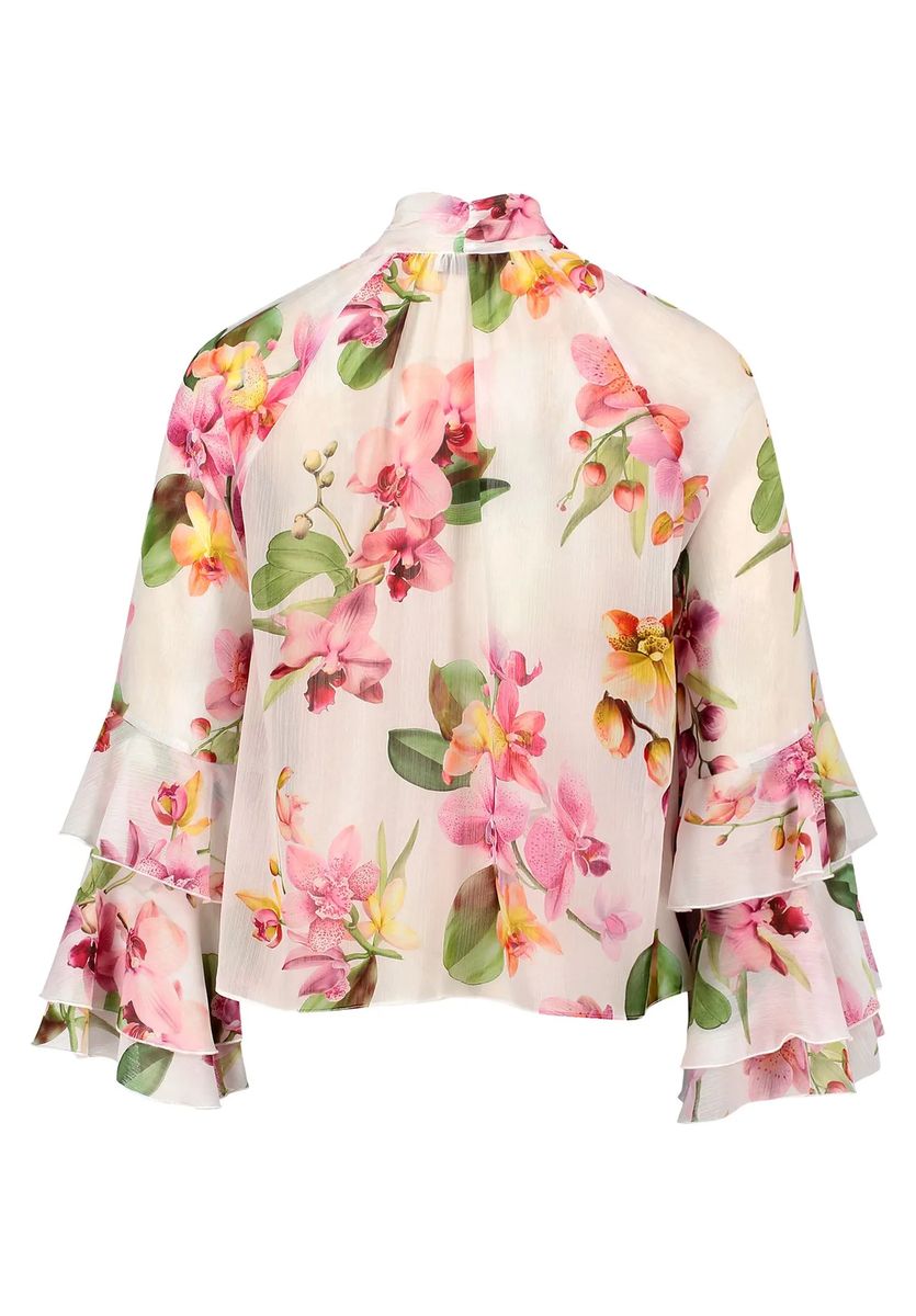 Florale Schluppenbluse aus Chiffon