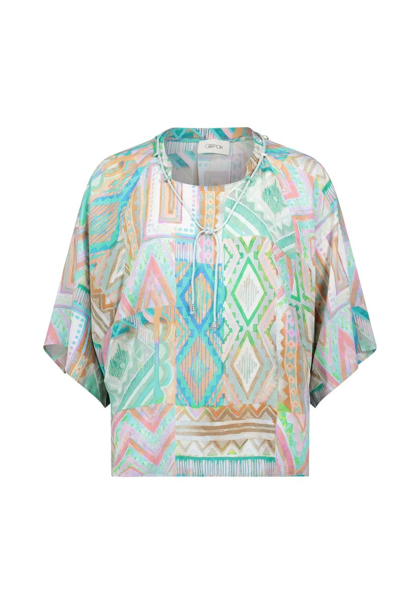 Übergroße Bluse mit geometrischem Muster