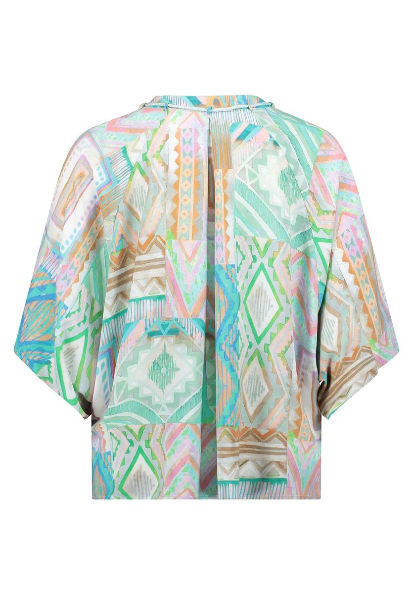 Übergroße Bluse mit geometrischem Muster