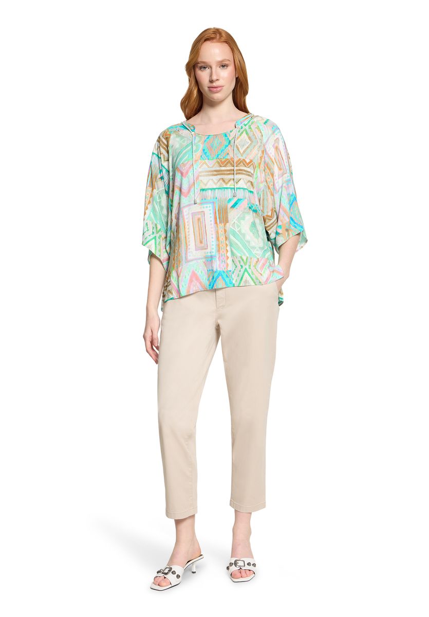 Übergroße Bluse mit geometrischem Muster