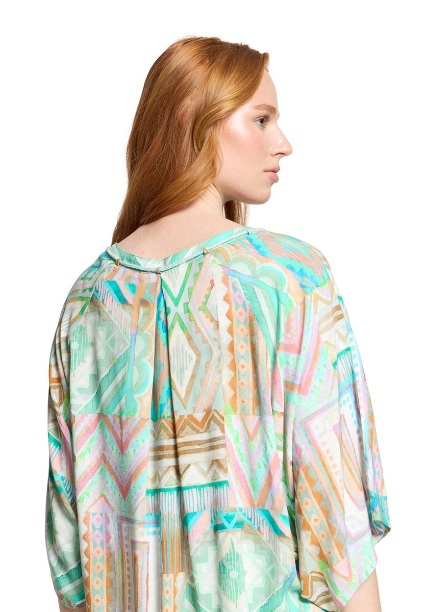 Übergroße Bluse mit geometrischem Muster