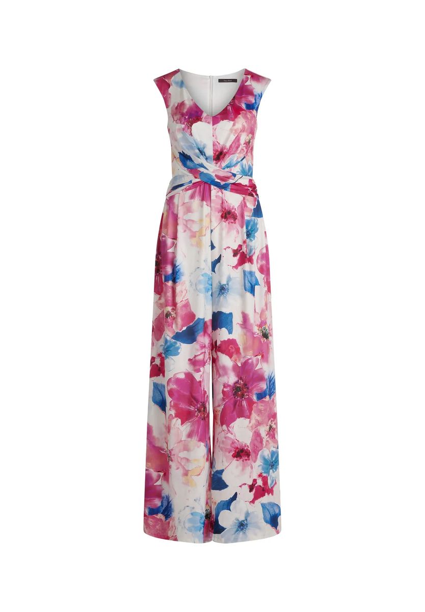 Eleganter Blumen-Jumpsuit mit weitem Bein