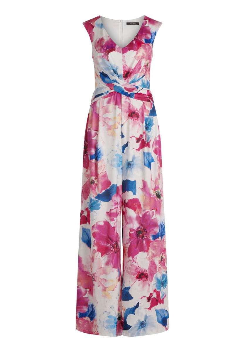 Eleganter Blumen-Jumpsuit mit weitem Bein