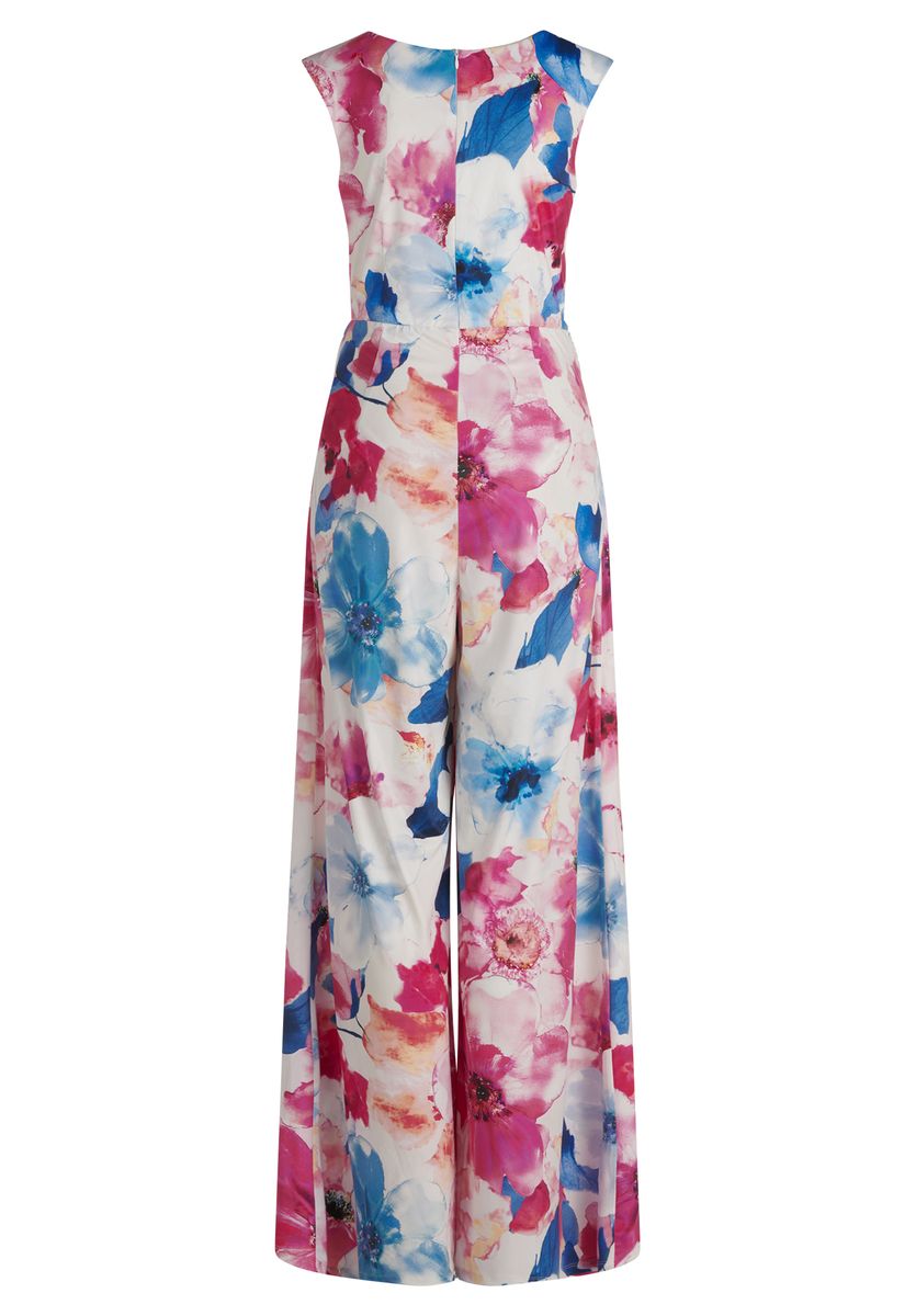 Eleganter Blumen-Jumpsuit mit weitem Bein
