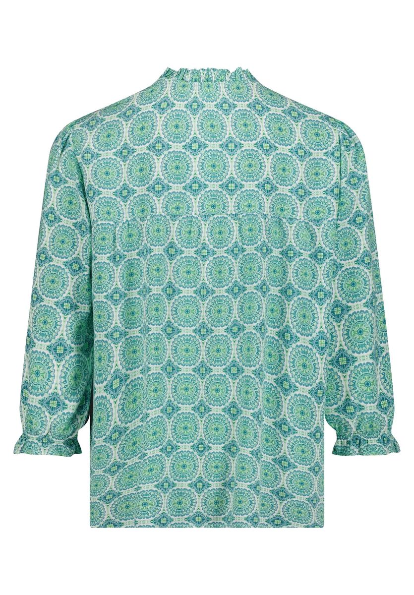 Mandala-Print Bluse mit Schlitz-Ausschnitt
