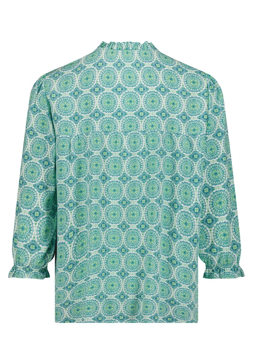 Mandala-Print Bluse mit Schlitz-Ausschnitt