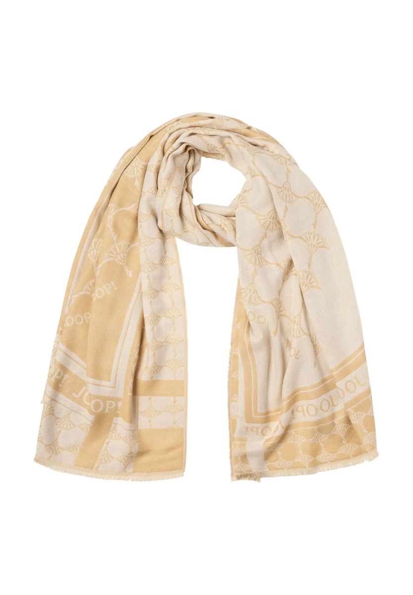 Eleganter Monogramm-Schal mit Fransen