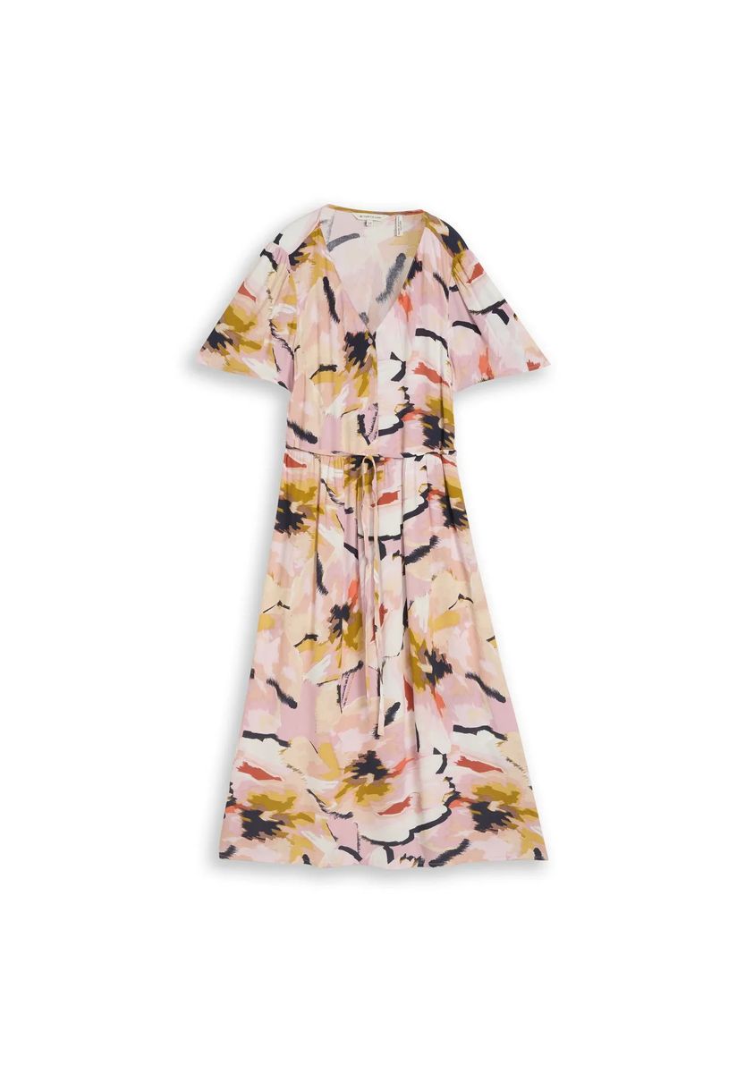Midi-Hemdblusenkleid mit abstraktem Muster