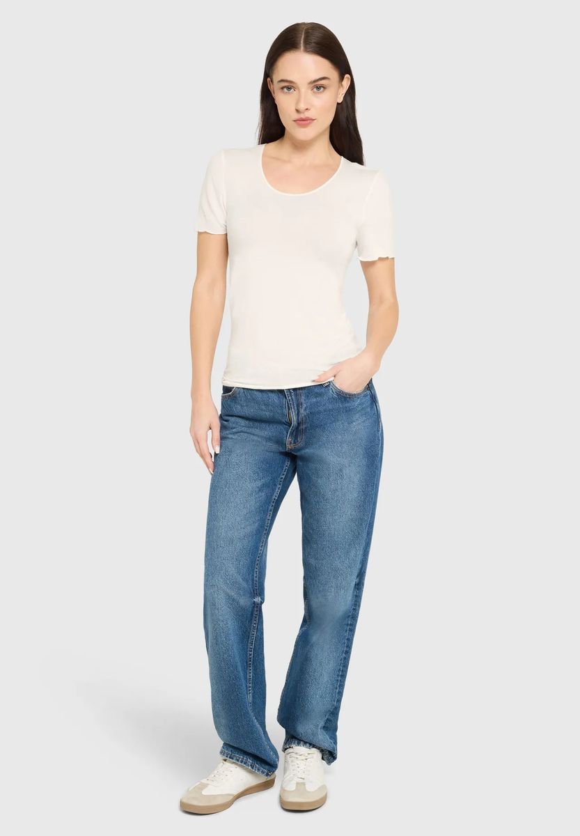 Luxuriöses Kurzarmshirt aus Cashmere-Mix