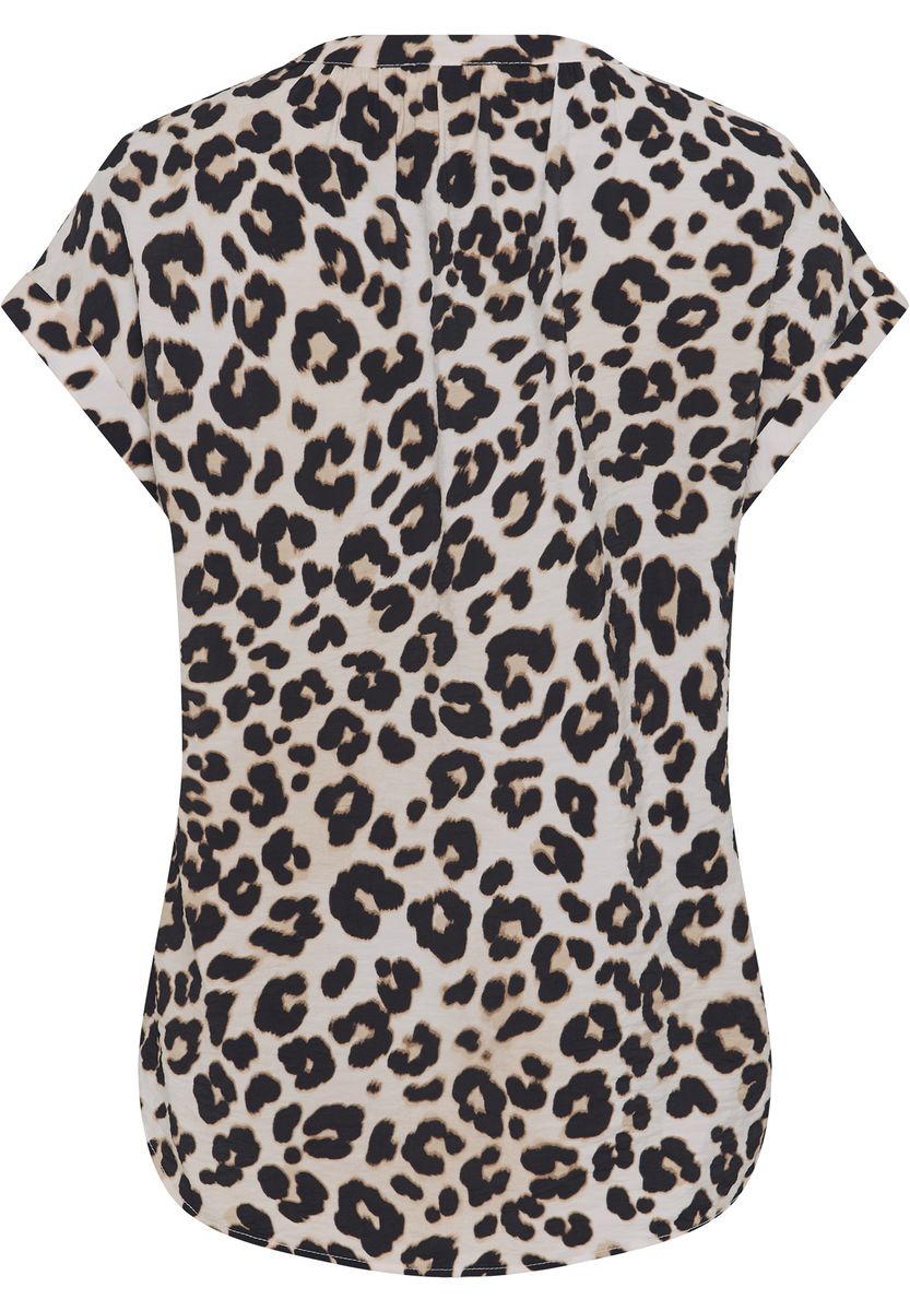 Kurzarmbluse mit Animal-Print