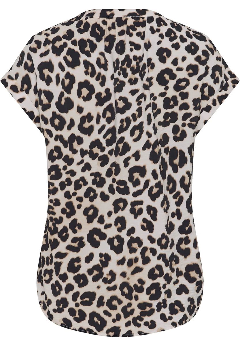 Kurzarmbluse mit Animal-Print