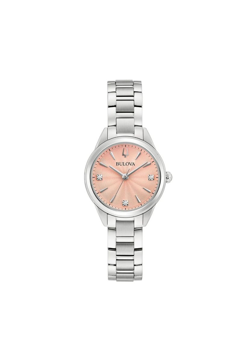 Edelstahluhr mit Diamant-Akzenten
