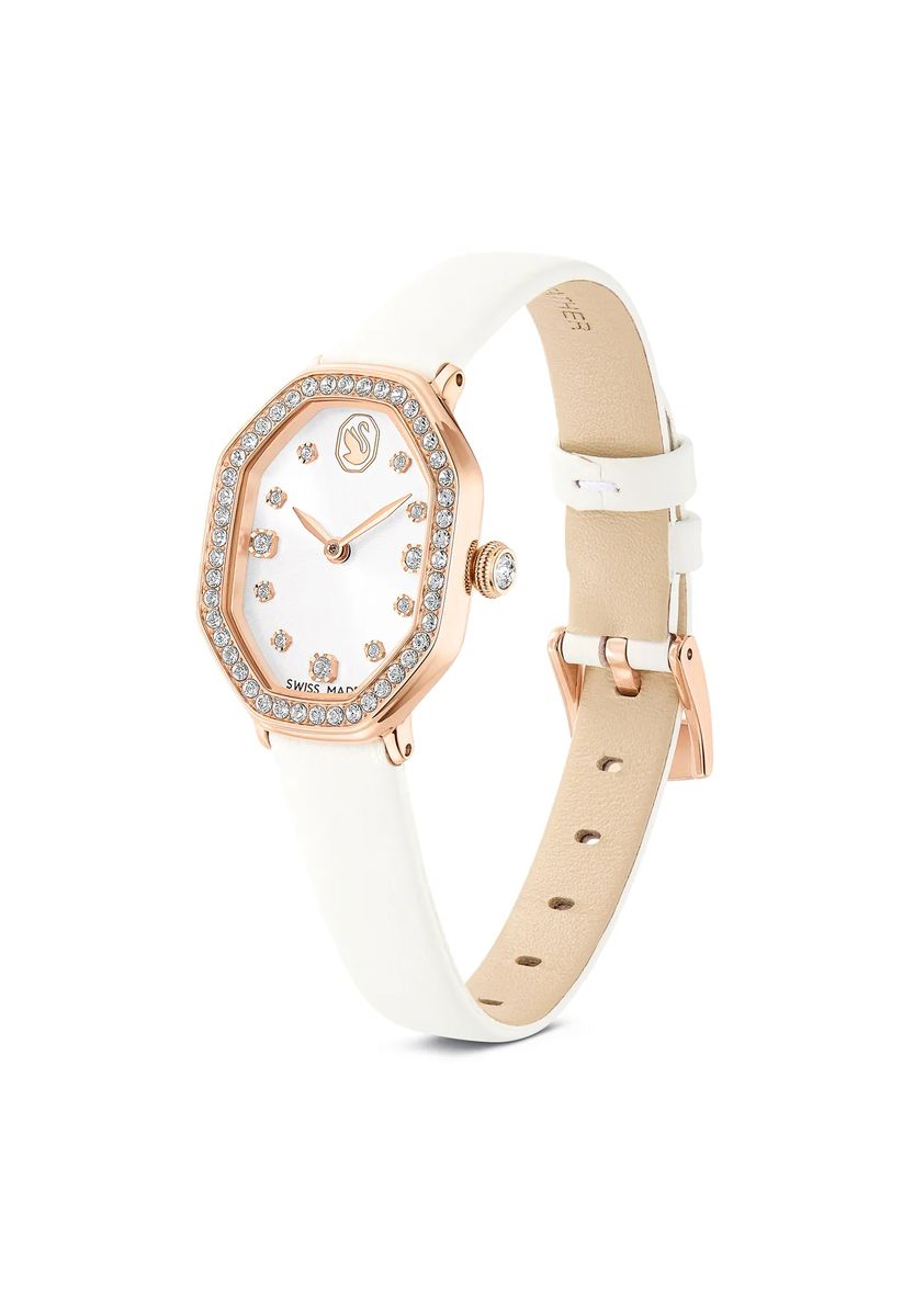 Elegante achteckige Armbanduhr mit Kristallen