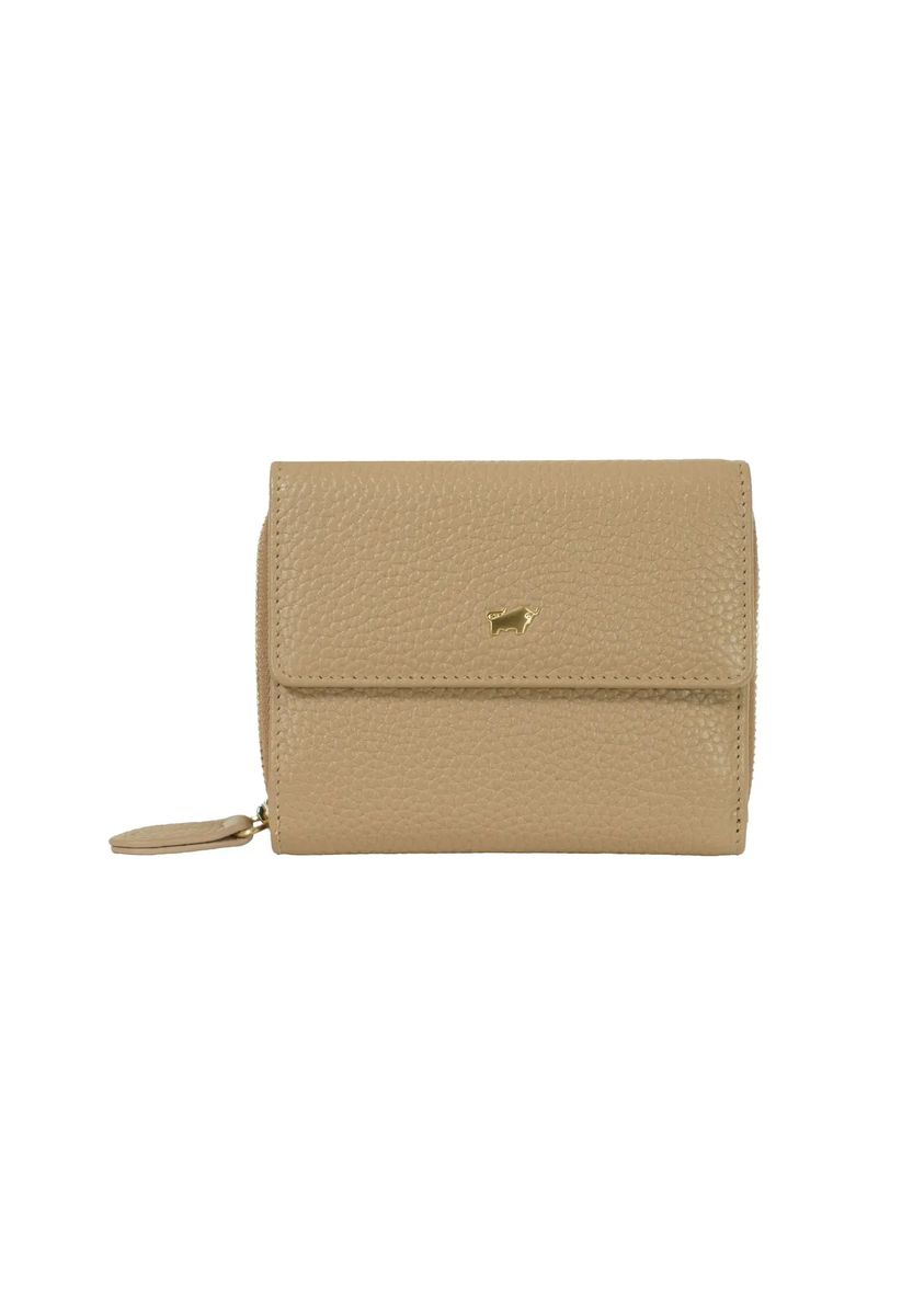 Kompakte Brieftasche aus genarbtem Leder