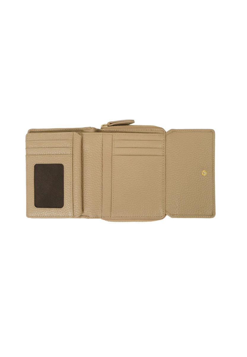 Kompakte Brieftasche aus genarbtem Leder