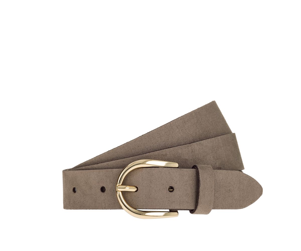 Eleganter Wildledergürtel mit goldener Schnalle