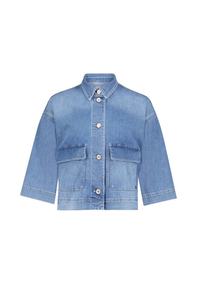 Oversized Jeansjacke mit 3/4-Ärmeln