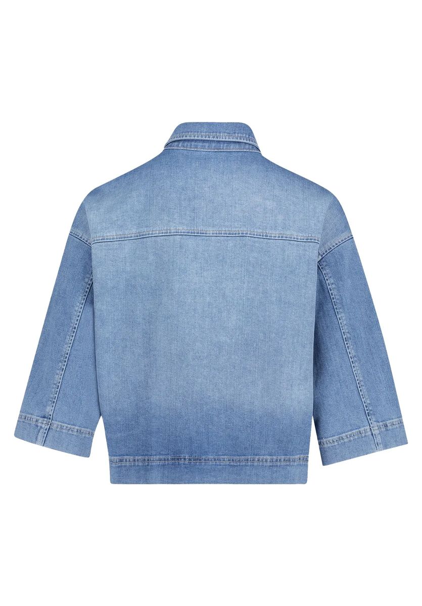 Oversized Jeansjacke mit 3/4-Ärmeln