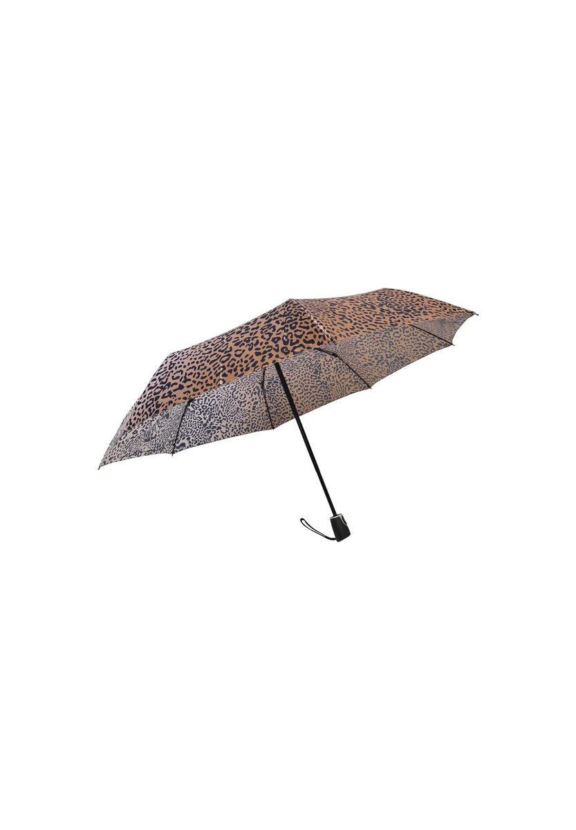 Automatischer Taschenschirm mit Leopardenmuster
