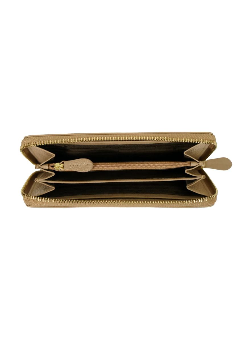 Elegante Langbörse aus genarbtem Leder