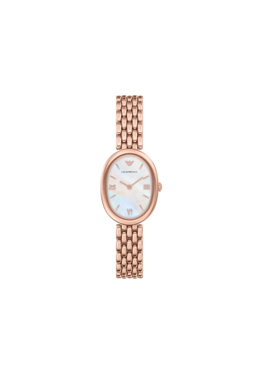Elegante ovale Perlmutt-Armbanduhr