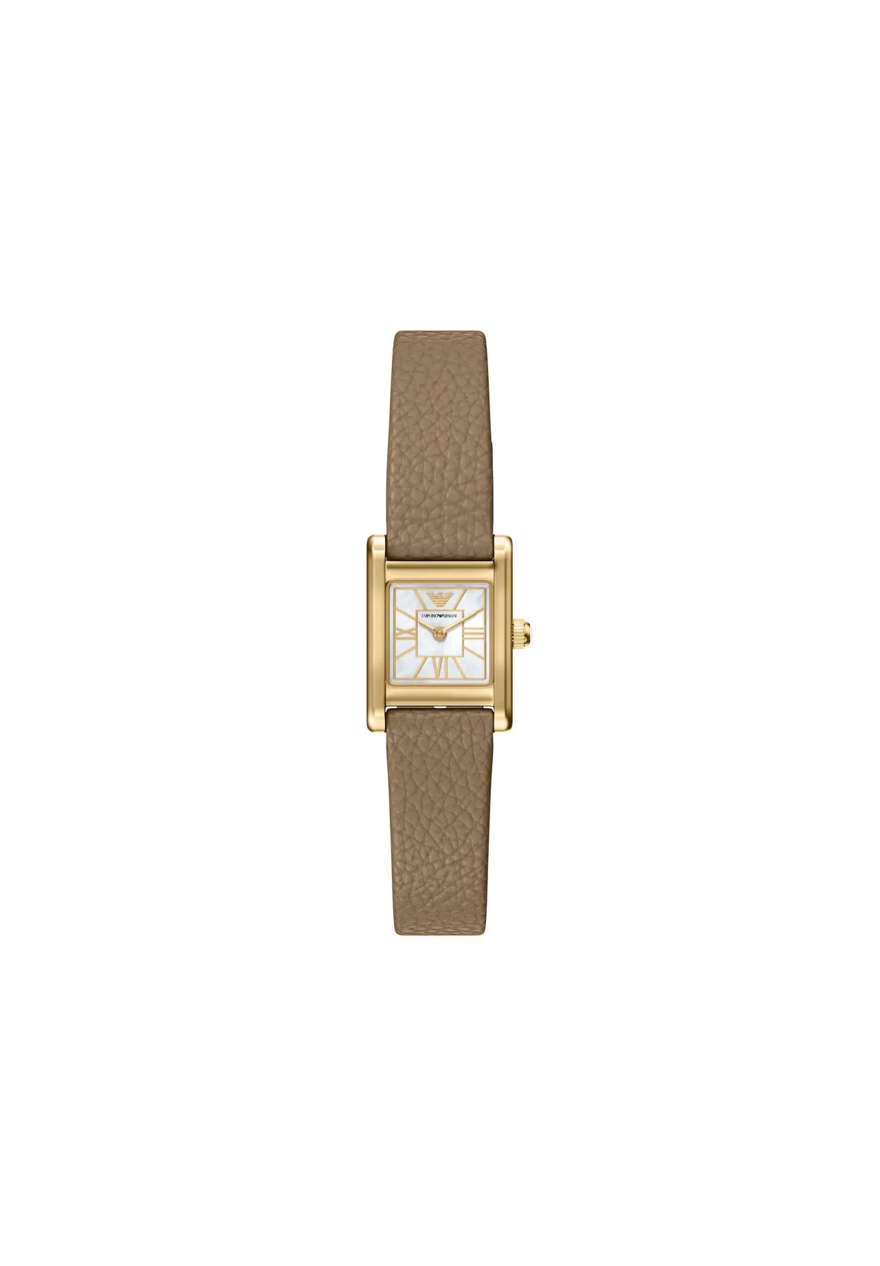 Elegante rechteckige Armbanduhr mit Lederarmband