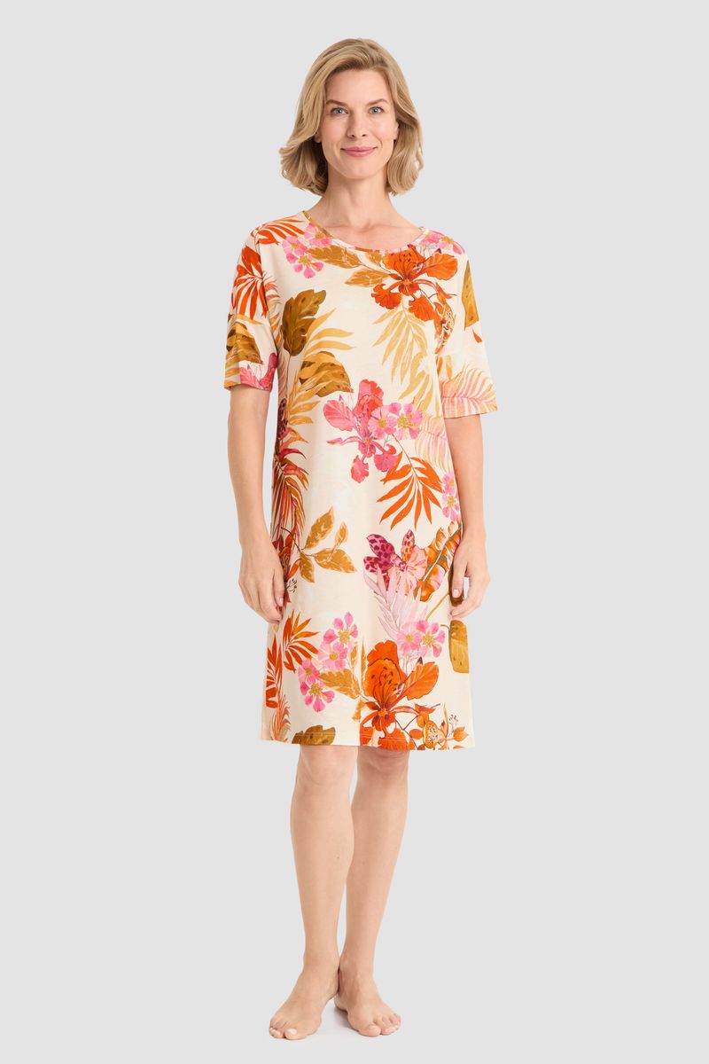 Jersey-Nachthemd mit floralem Print