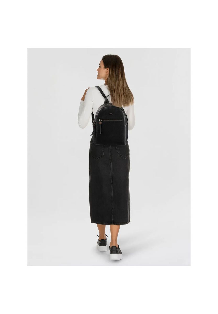 Eleganter City-Rucksack aus genarbtem Leder