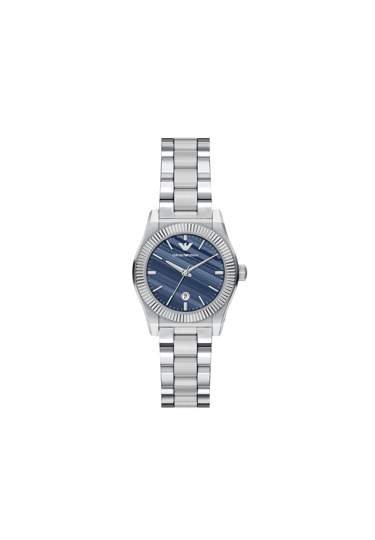 Elegante Armbanduhr mit geriffelter Lünette