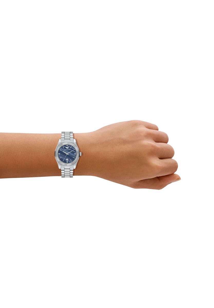 Elegante Armbanduhr mit geriffelter Lünette