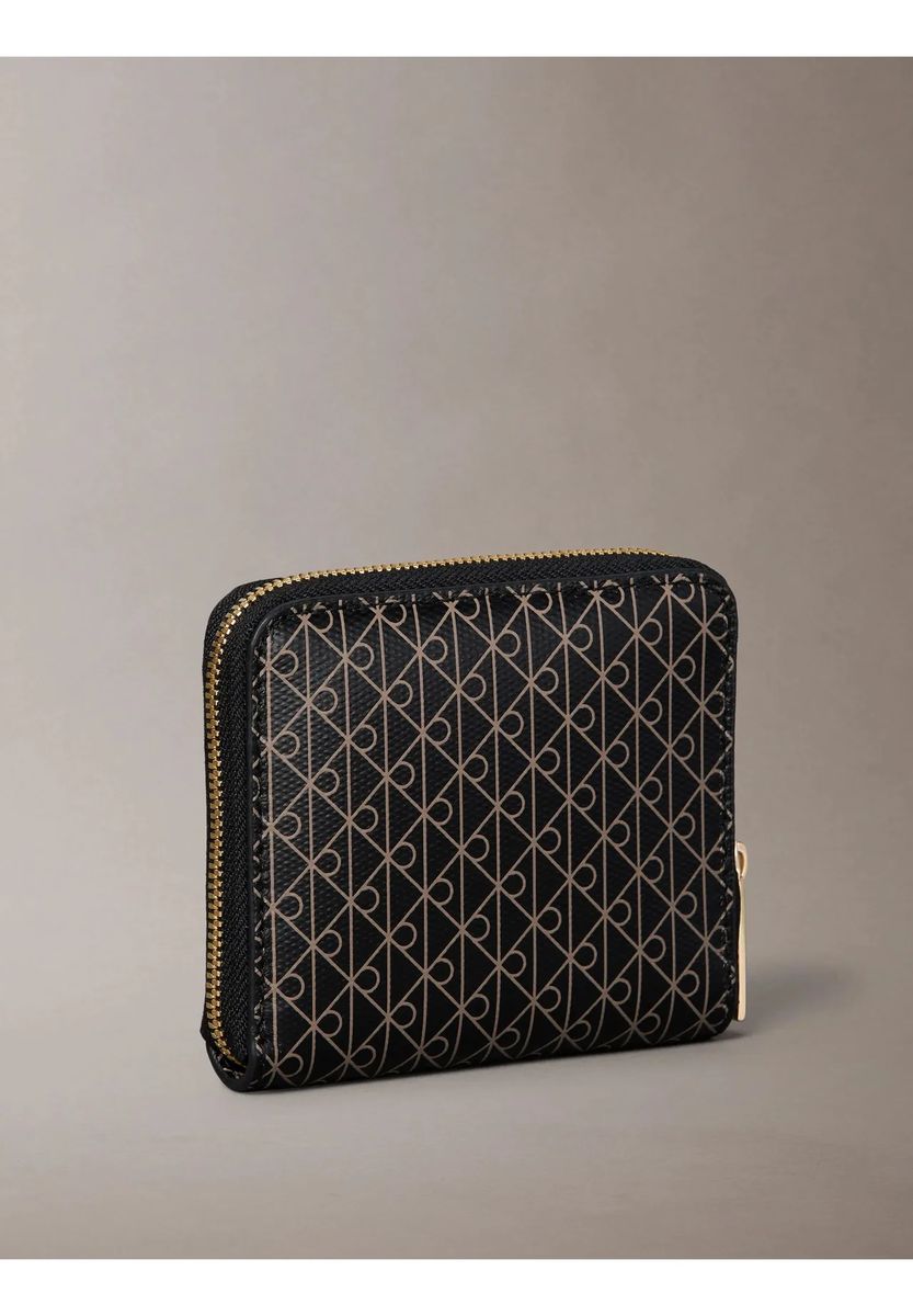 Quadratische Geldbörse mit Monogramm-Muster