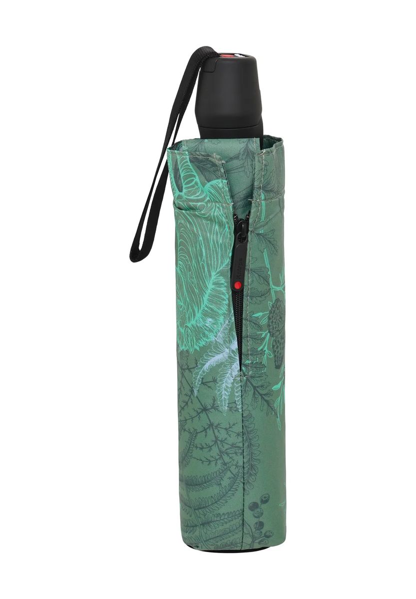 Kompakter Taschenschirm mit Botanik-Print