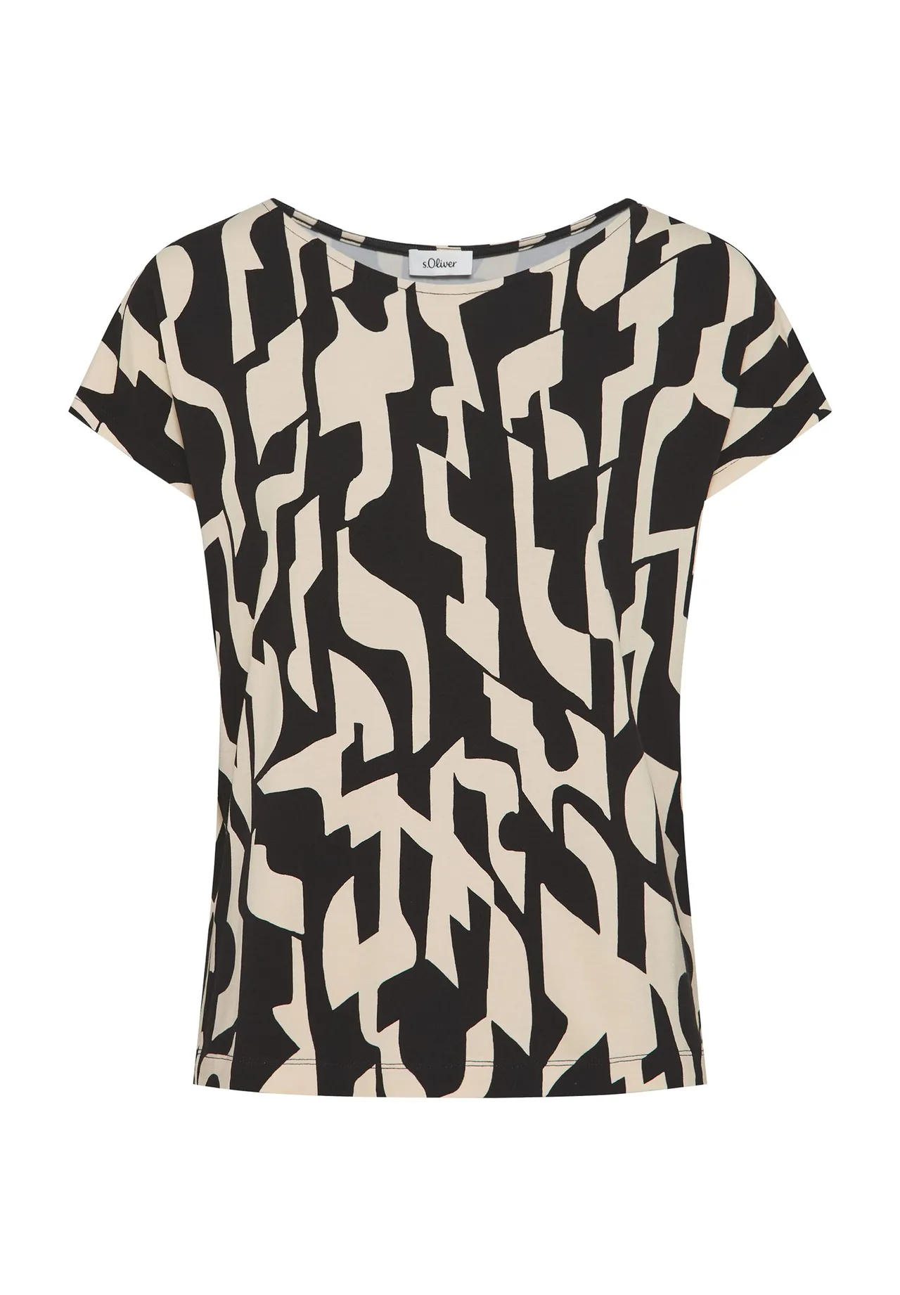Jersey-Top mit abstraktem Grafikprint