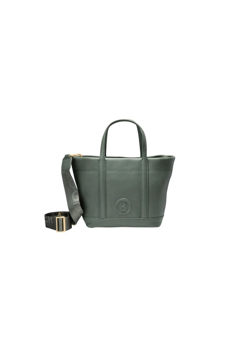 Gekörnte Leder-Shopper mit Riemen