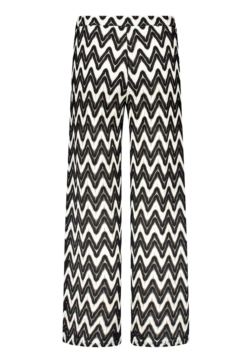 Weite Hose mit grafischem Zickzack-Muster