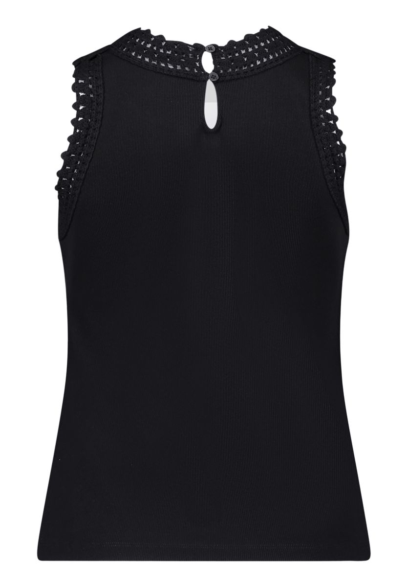 Rippshirt mit Spitzeneinsatz