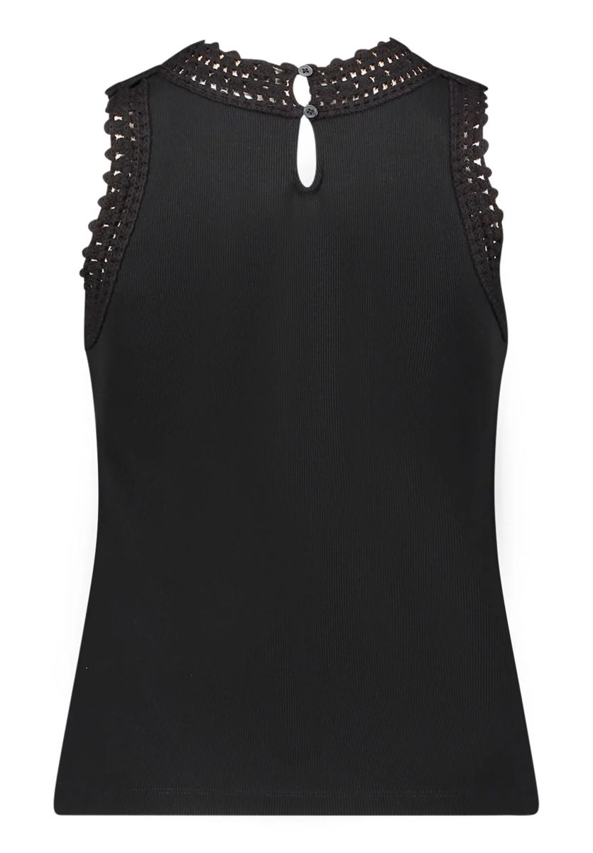 Rippshirt mit Spitzeneinsatz