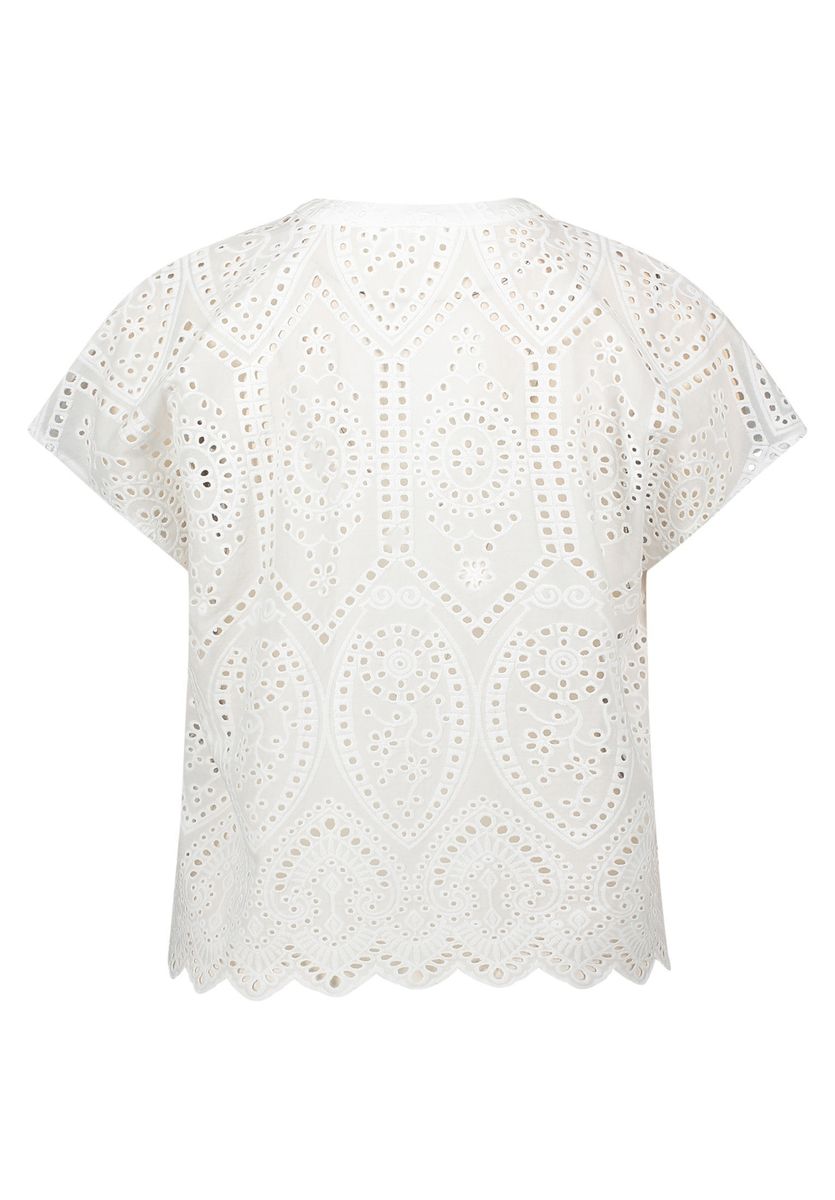 Kurzarmbluse mit Eyelet-Stickerei