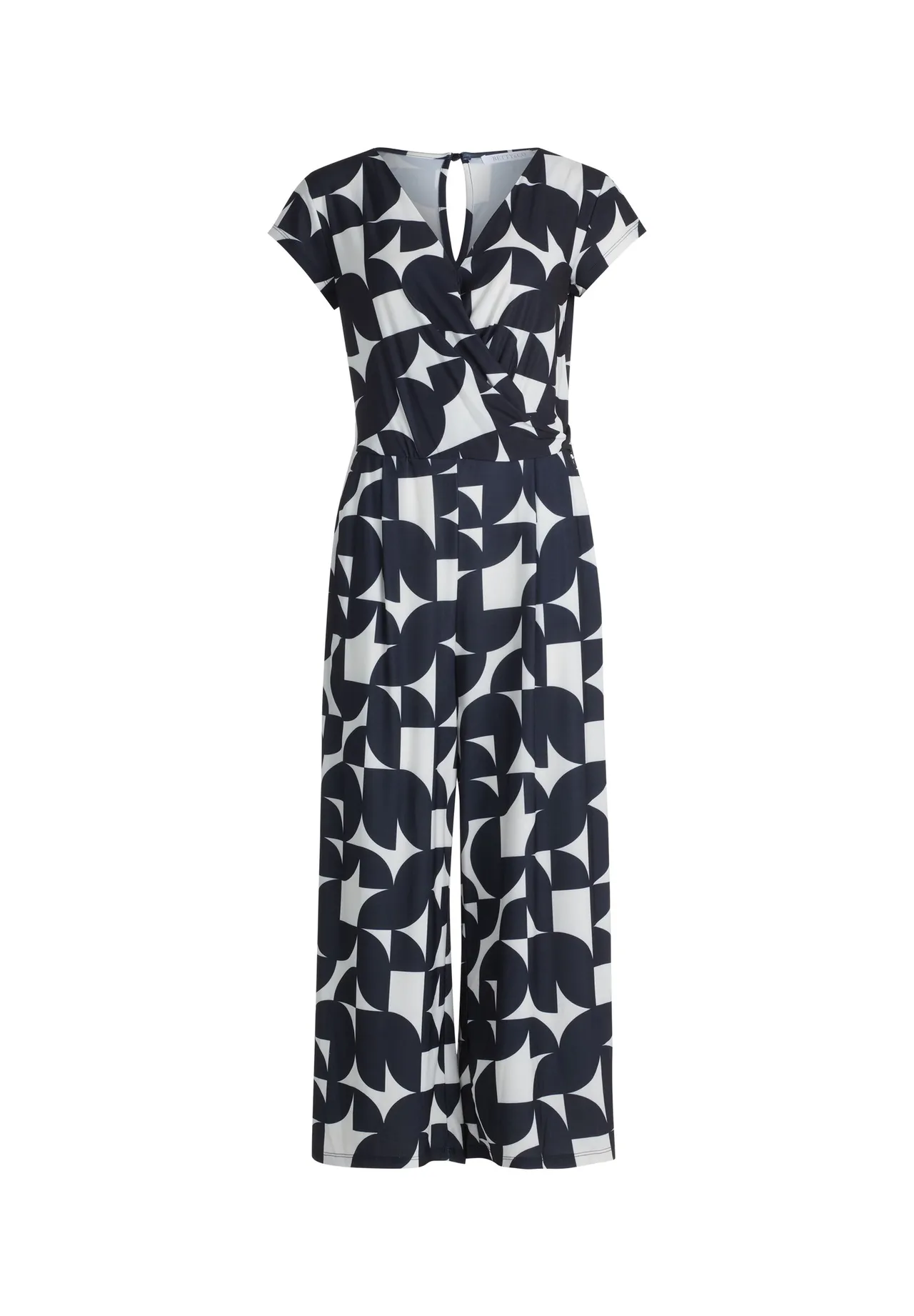 Wickel-Jumpsuit mit geometrischem Print