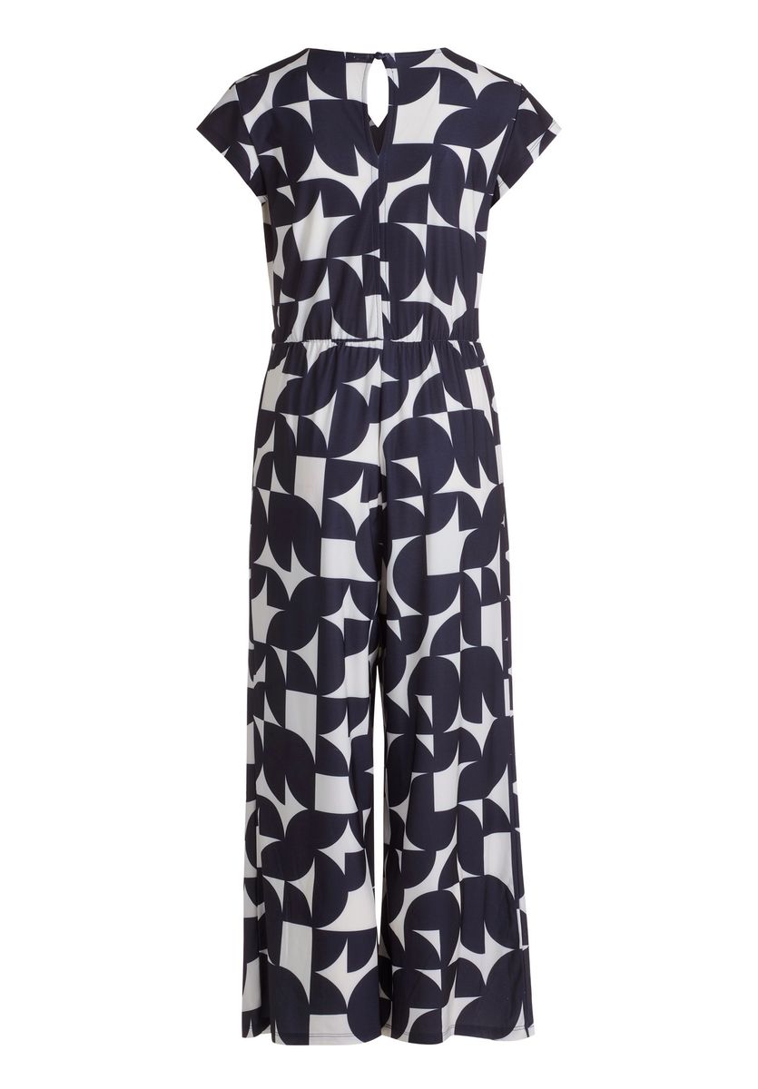 Wickel-Jumpsuit mit geometrischem Print