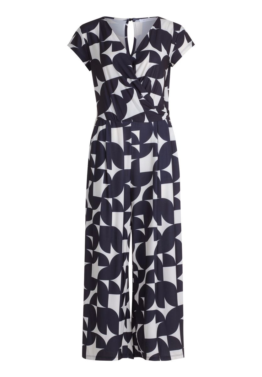 Wickel-Jumpsuit mit geometrischem Print