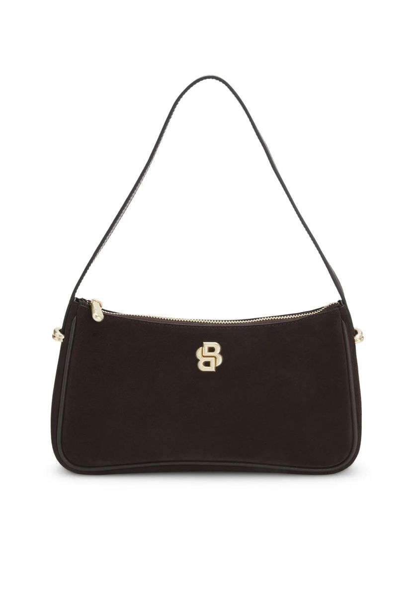 Elegante Monogramm-Schultertasche aus Veloursleder