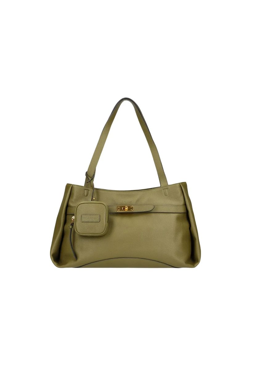 Shopper aus genarbtem Leder mit Tasche