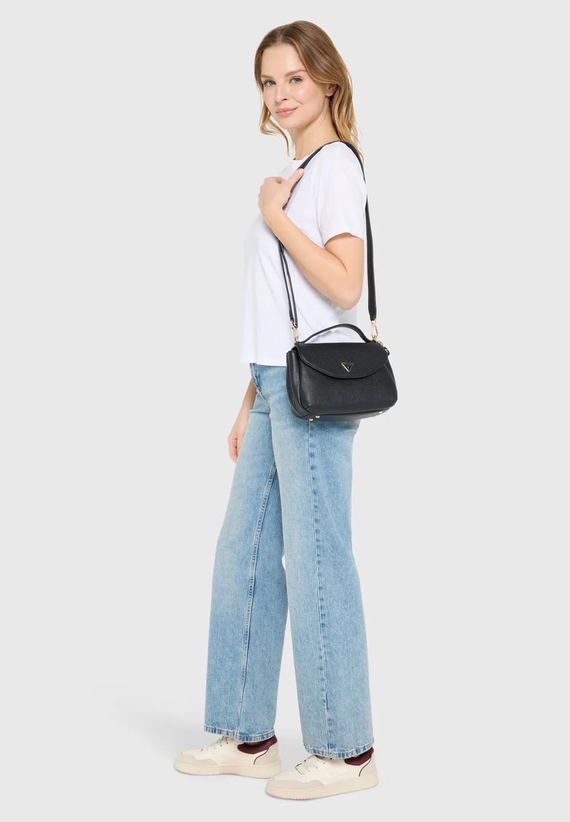 Handtasche mit Überschlag aus Kunstleder